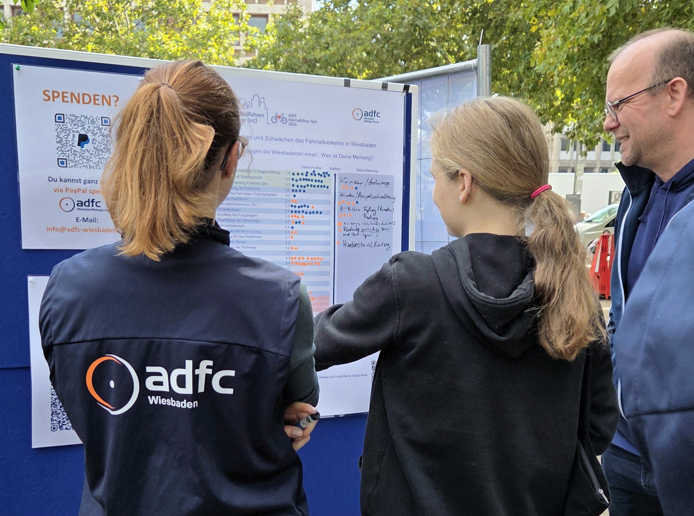 Dialog bei der Fahrradgarderobe | © Karoline Deißner