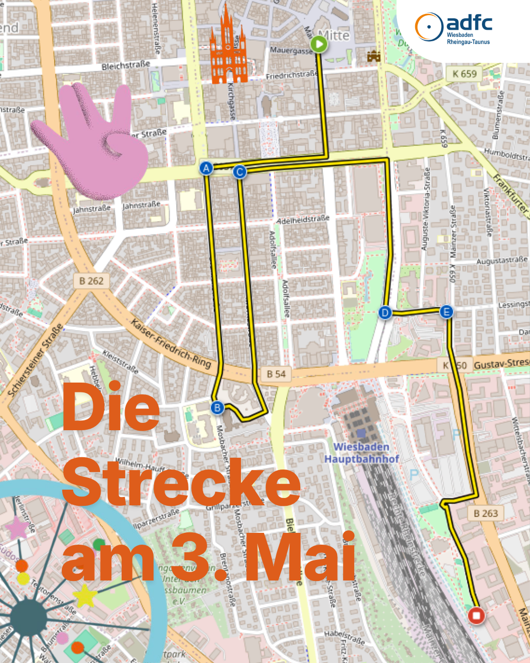 Kidical Mass route May 2026 | © ADFC